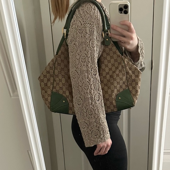 Gucci GG Canvas Nailhead Jackie Bardot Bag - Picture 2 of 16